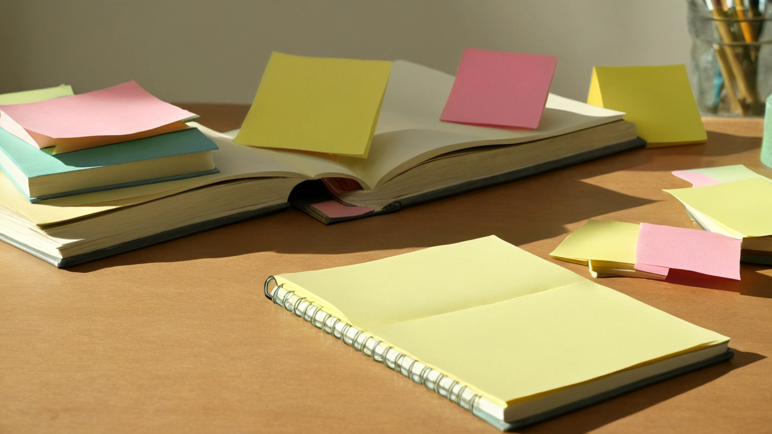 Student preparing blank question cards