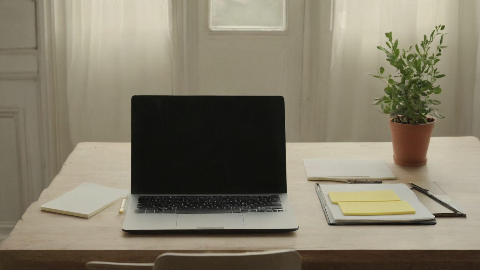 Open-book exam desk with blank cards